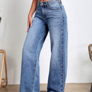 Frenchy Jeans con bolsillo oblicuo de pierna ancha