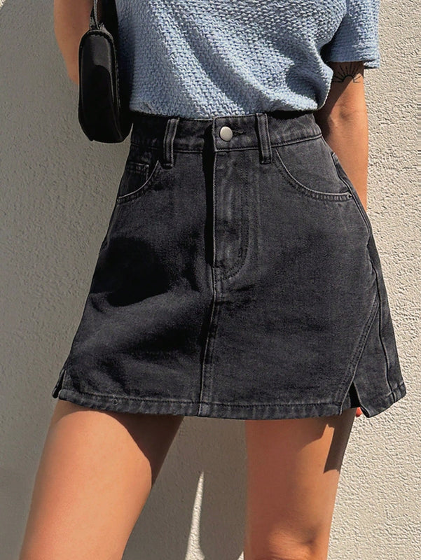 DAZY Skort mezclilla bajo con abertura