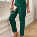 Lune pantalones de mujer casuales a rayas nauticas y entallados, para otono