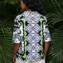LUNE Blusa con estampado de paisley de hombros caidos