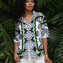 LUNE Blusa con estampado de paisley de hombros caidos