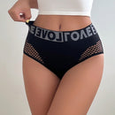 Boyshorts de cintura con cinta con letra con abertura