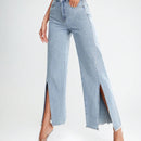 Essnce Jeans de pierna ancha bajo con abertura de cintura alta