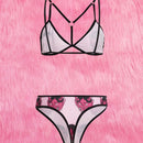 ROMWE J-Fashion Set de lenceria con estampado de dibujos animados vinculado con aro