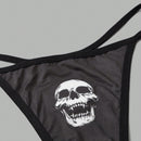 Kelsey Wilson Studio Goth 3 piezas Tanga de craneo & con estampado de mariposa