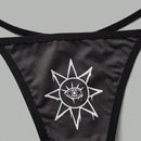 Kelsey Wilson Studio Goth 3 piezas Tanga de craneo & con estampado de mariposa