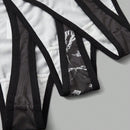 Kelsey Wilson Studio Goth 3 piezas Tanga de craneo & con estampado de mariposa