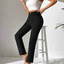 Petite pantalones unicolor de talle alto