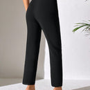 Petite pantalones unicolor de talle alto