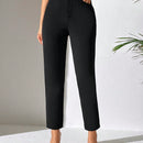 Petite pantalones unicolor de talle alto