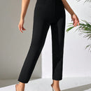 Petite pantalones unicolor de talle alto