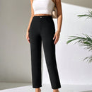 Petite pantalones unicolor de talle alto