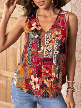 EMERY ROSE Camisa sin manga con estampado floral