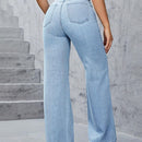 EZwear Jeans desgarro de pierna ancha con bordado de Conjuntoa