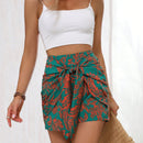 VCAY Skort con estampado tropical con nudo delantero
