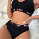 Set de lenceria panel con cinta con letra