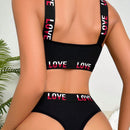 Set de lenceria panel con cinta con letra