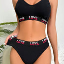 Set de lenceria panel con cinta con letra