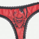 Romwe grunge punk 3 piezas tanga con estampado de mano de calavera oscura y estrella con ribetes de encaje