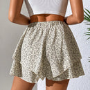 Shorts con estampado floral de dos capas bajo