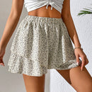 Shorts con estampado floral de dos capas bajo