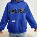 Ezwear sudadera informal con capucha y bolsillo con estampado de letras, para otono/invierno