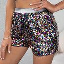 BAE Shorts con lentejuelas con cinta en contraste cintura
