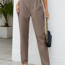 Tall pantalones unicolor de talle alto con cremallera