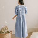 DAZY Vestido unicolor de manga farol