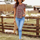 EMERY ROSE Blusa con estampado floral de manga mariposa