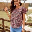 EMERY ROSE Blusa con estampado floral de manga mariposa