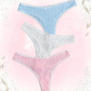 ROMWE Kawaii 3 piezas Tanga unicolor de canale