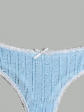 ROMWE Kawaii 3 piezas Tanga unicolor de canale