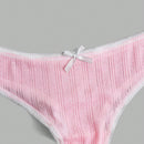 ROMWE Kawaii 3 piezas Tanga unicolor de canale