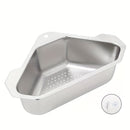1pc Colador de Fregadero Triangular de Acero Inoxidable - Cesta de Desagüe de Cocina para Sobras y Residuos, No Necesita Energía