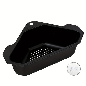 1pc Colador de Fregadero Triangular de Acero Inoxidable - Cesta de Desagüe de Cocina para Sobras y Residuos, No Necesita Energía