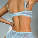 Set de lenceria con encaje floral push up
