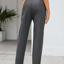 Tall pantalones unicolor de talle alto con cremallera