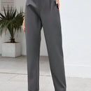 Tall pantalones unicolor de talle alto con cremallera