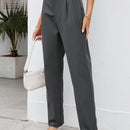 Tall pantalones unicolor de talle alto con cremallera