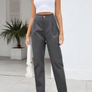 Tall pantalones unicolor de talle alto con cremallera
