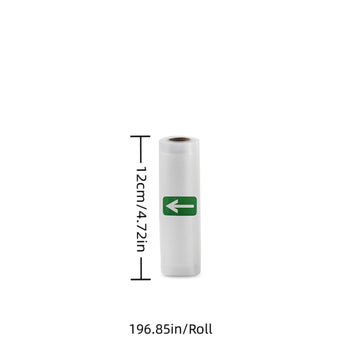 1 Rollo de Bolsas para Alimentos al Vacío de 500cm (16.4 pies) - Transparentes, Sellado Hermético para la Frescura, Ideales para Sous Vide, Almacenamiento de Comida y Organización de Cocina, Material de Polietileno