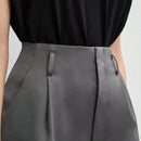 BIZwear Shorts con diseno de fruncido con bolsillo oblicuo sin cinturon ropa de trabajo
