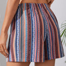 Shorts con estampado geometrico de cintura elastica
