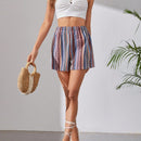 Shorts con estampado geometrico de cintura elastica