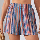 Shorts con estampado geometrico de cintura elastica