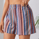 Shorts con estampado geometrico de cintura elastica