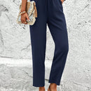 Lune pantalones elegantes de talle alto y largo con estampado de leopardo vintage, de uso casual y para la oficina, con tobillo entallado