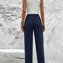 Lune pantalones elegantes de talle alto y largo con estampado de leopardo vintage, de uso casual y para la oficina, con tobillo entallado