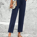 Lune pantalones elegantes de talle alto y largo con estampado de leopardo vintage, de uso casual y para la oficina, con tobillo entallado